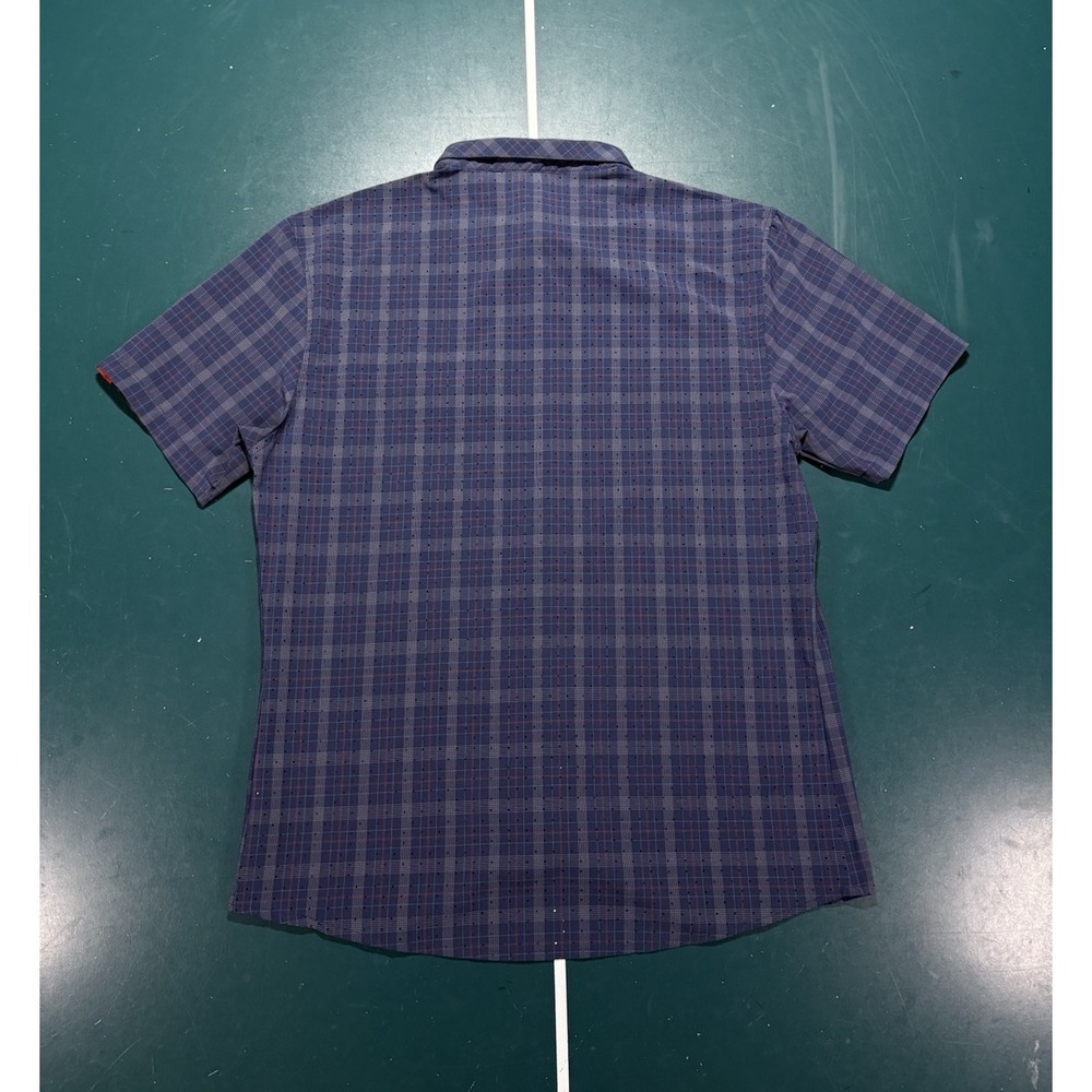 Rabbit High Country Vented Shirt Mens Large Blue Plaid Snap Trail Running Hiking - Picture 9 of 15